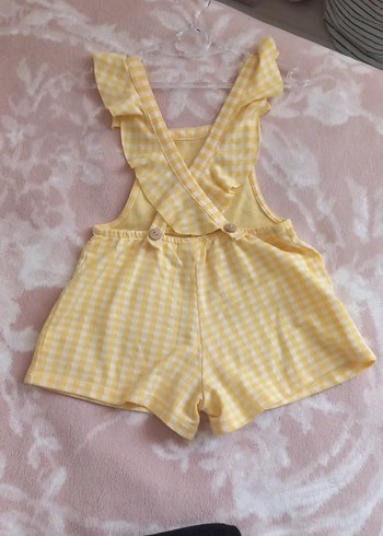 Sarı Kareli Kız Elbisesi - Görsel 3