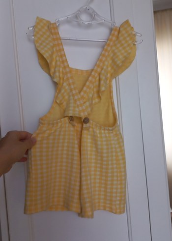 Sarı Kareli Kız Elbisesi - Görsel 5