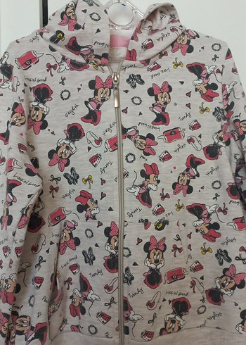 Kız Çocuk Gri Minnie Baskılı Fermuarlı Sweatshirt - Görsel 4