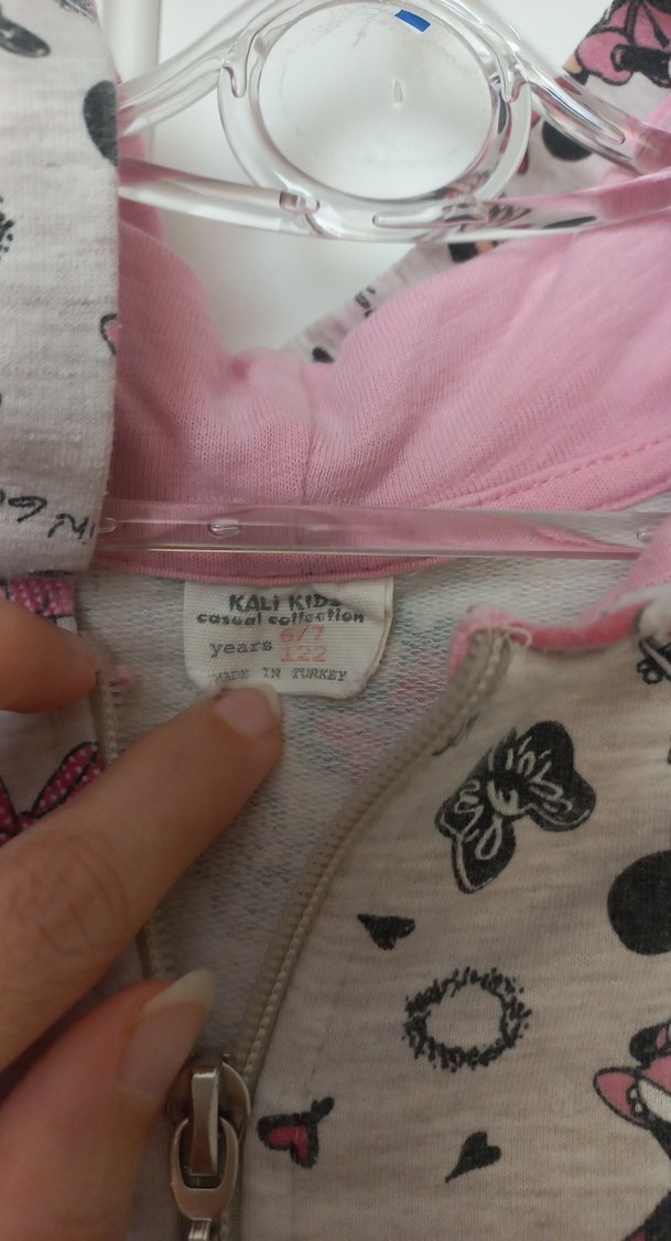 Kız Çocuk Gri Minnie Baskılı Fermuarlı Sweatshirt - Görsel 2