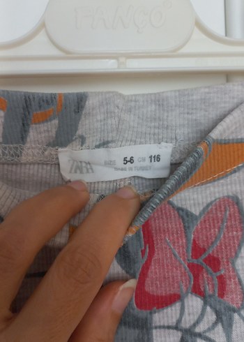 Kız Çocuk Baskılı Gri Tayt - Görsel 2