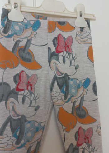 Kız Çocuk Baskılı Gri Tayt - Görsel 3