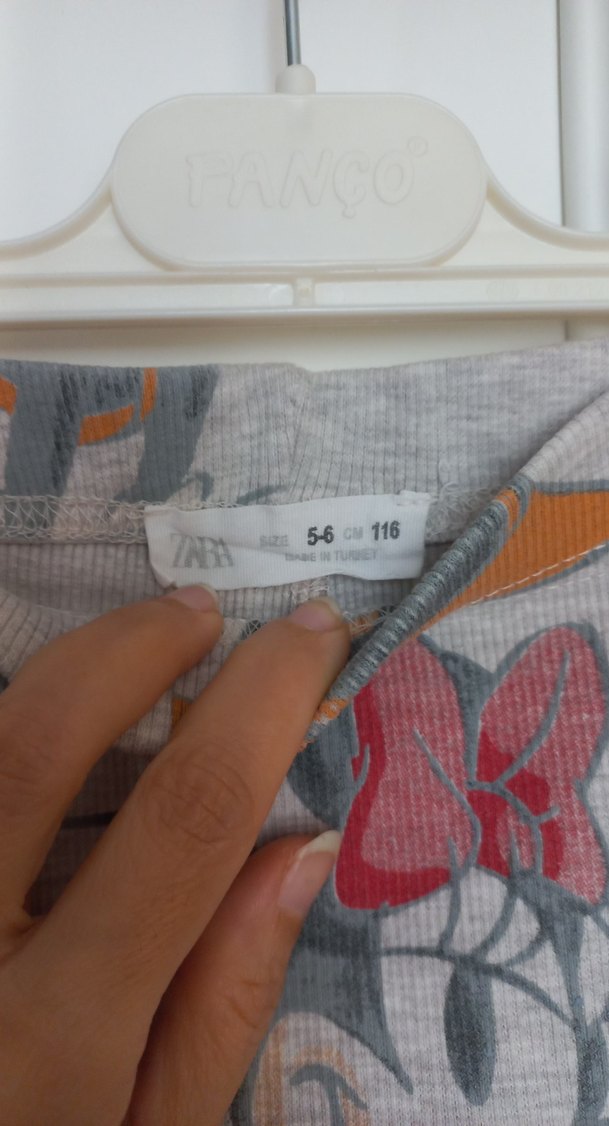 Kız Çocuk Baskılı Gri Tayt - Görsel 2