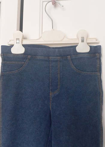 Kız Çocuk Mavi Denim Pantolon - Görsel 4