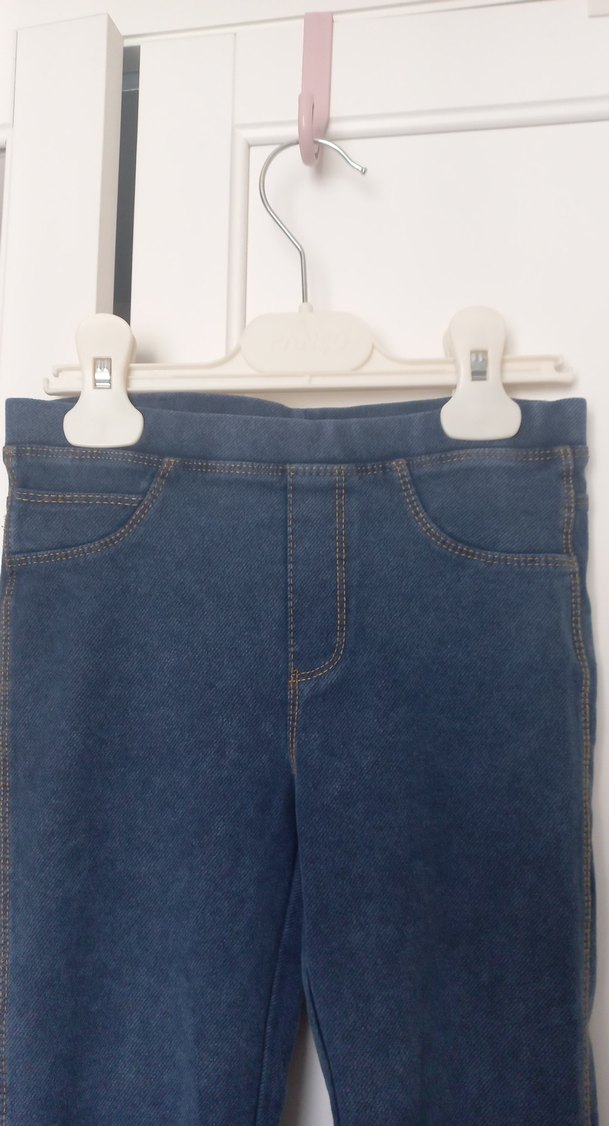Kız Çocuk Mavi Denim Pantolon - Görsel 4