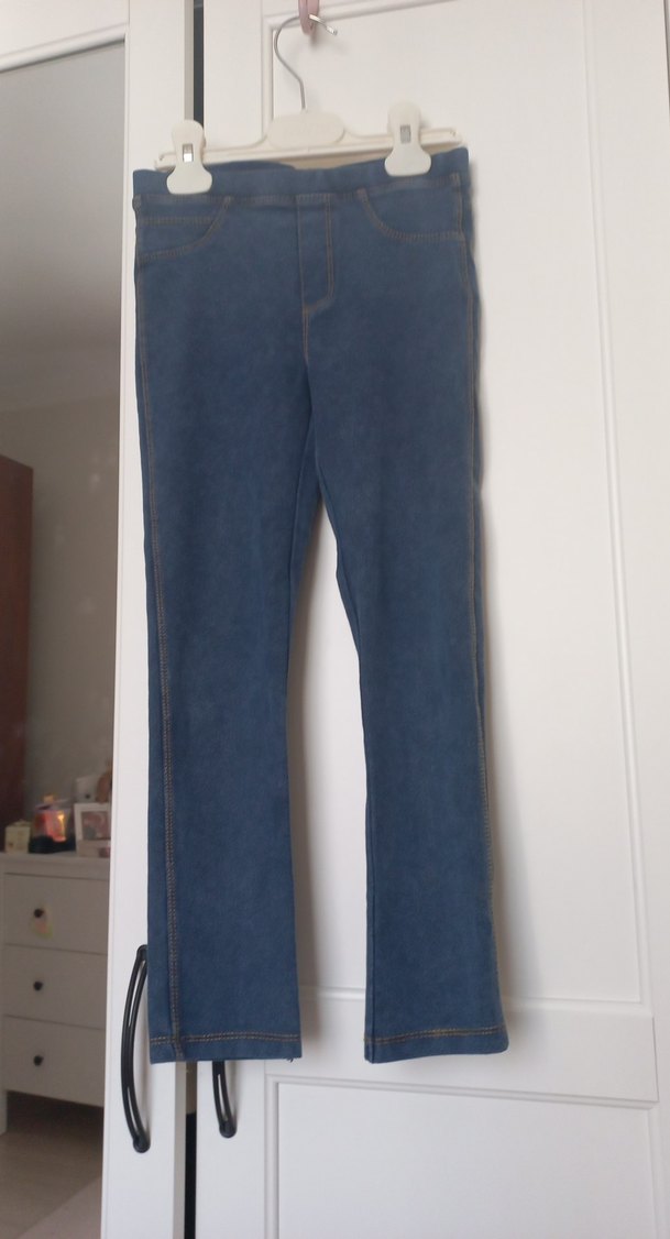 Kız Çocuk Mavi Denim Pantolon - Görsel 3