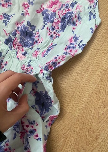 Çiçek Desenli İp Askılı Kadın Tulum - Görsel 2