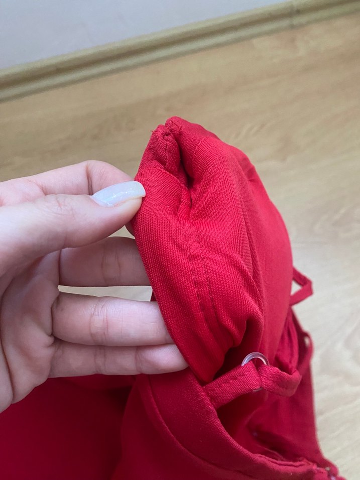 Kırmızı İnce Askılı Elbise - Görsel 4