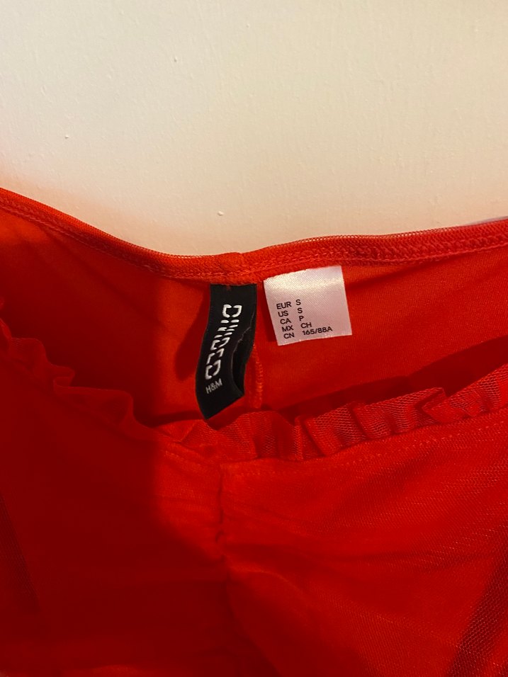H&M Kısa Kollu Kırmızı Mini Elbise - Görsel 4