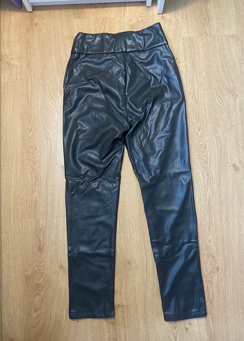 Koyu yeşil deri pantolon - Görsel 5