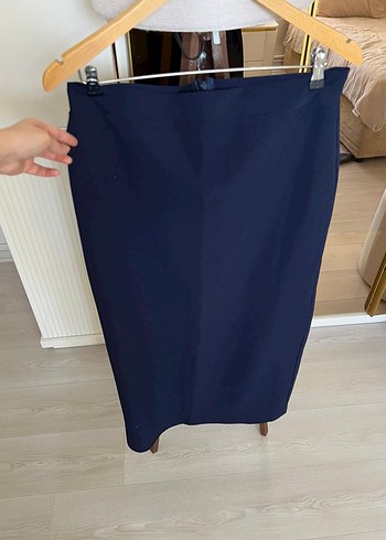 Lacivert Drapeli Midi Hamile Eteği - Görsel 6