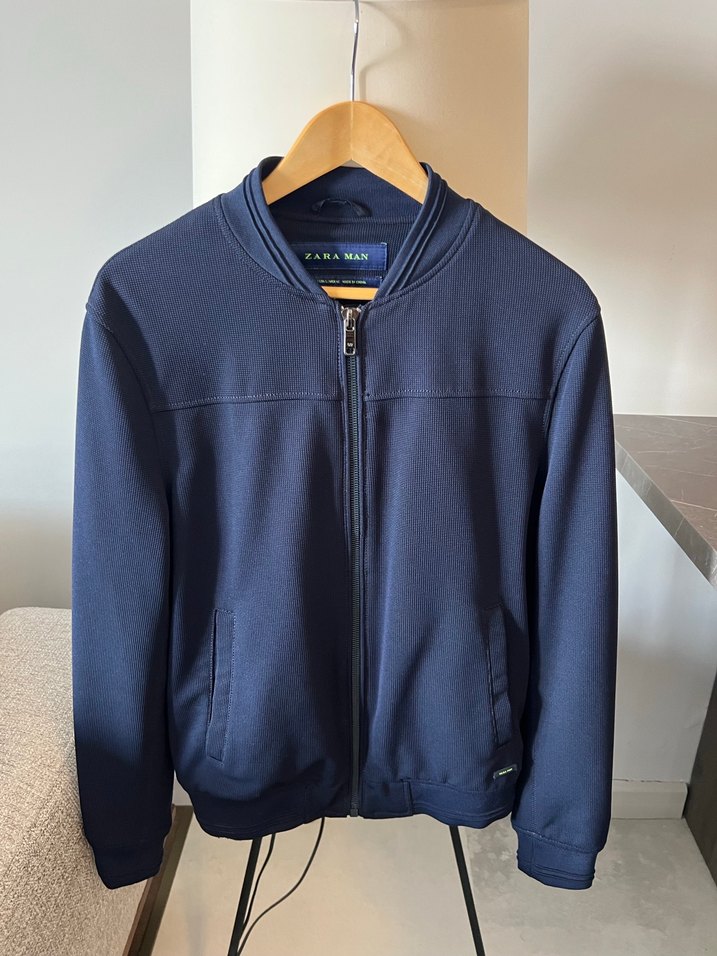 Erkek Lacivert Fermuarlı Sweatshirt - Görsel 5