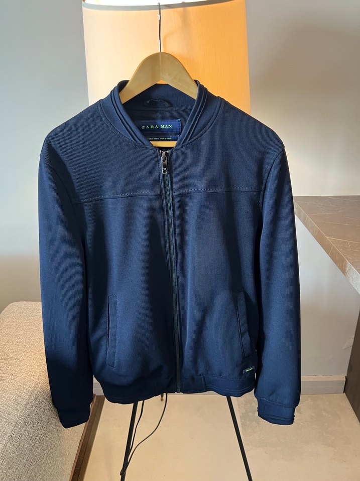 Erkek Lacivert Fermuarlı Sweatshirt - Görsel 4