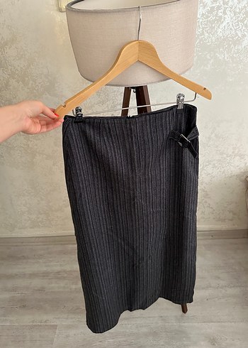 Gri Piliseli Midi Hamile Eteği - Görsel 6