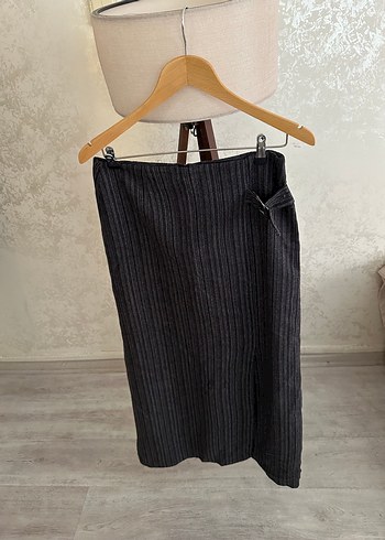 Gri Piliseli Midi Hamile Eteği - Görsel 5