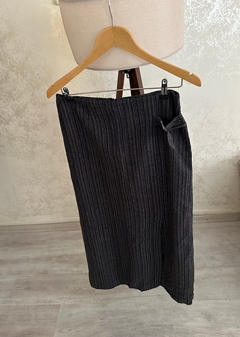 Gri Piliseli Midi Hamile Eteği - Görsel 10