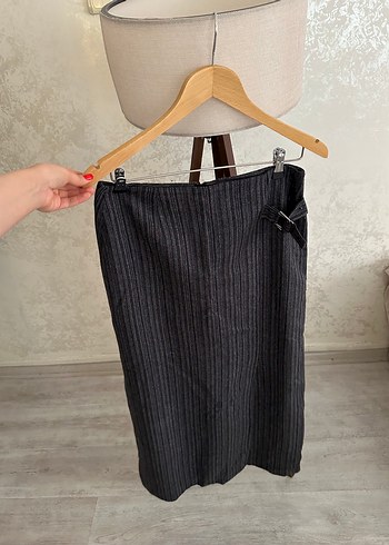 Gri Piliseli Midi Hamile Eteği - Görsel 9