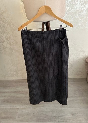 Gri Piliseli Midi Hamile Eteği - Görsel 8