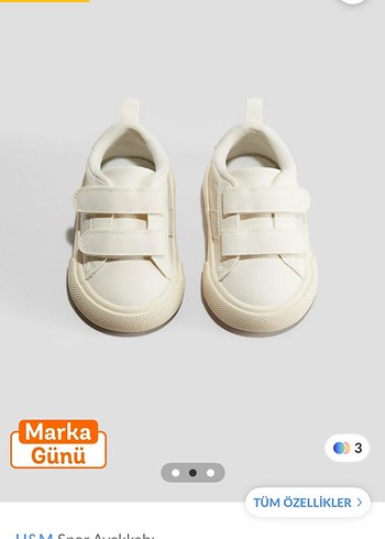 Beyaz Erkek Çocuk Spor Ayakkabı Velcro