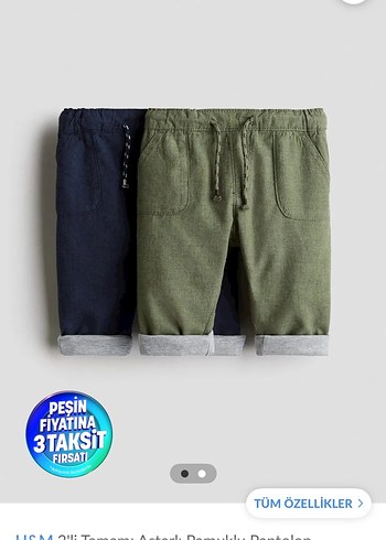 H&M Erkek Çocuk Pamuklu Normal Kesim Pantolon 2-3 yaş