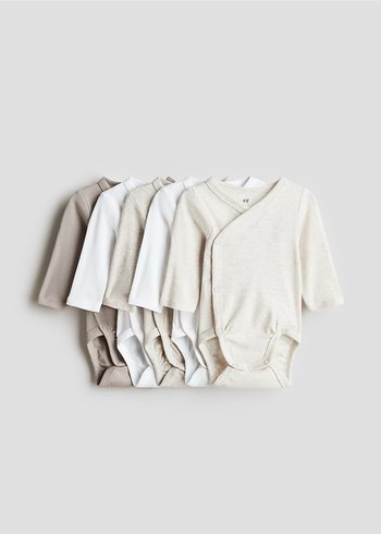 H&M 2-4 ay Çocuk V Yaka zıbın 5'li Set