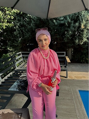 l Beden pembe Renk İkili takım