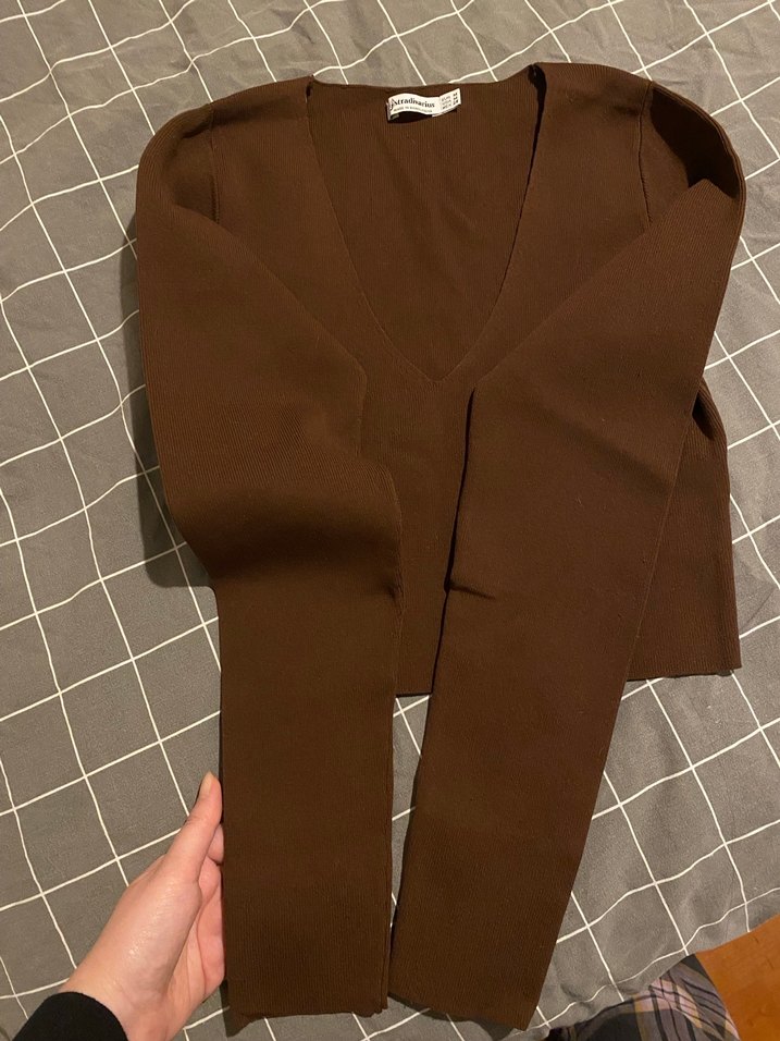 Kahverengi V Yaka crop - Görsel 2