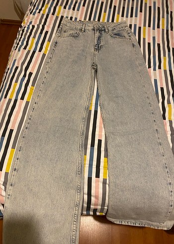 yüksek bel wid leg jeans - Görsel 4