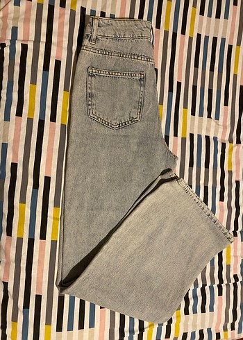 yüksek bel wid leg jeans - Görsel 2