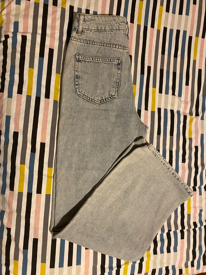 yüksek bel wid leg jeans - Görsel 2