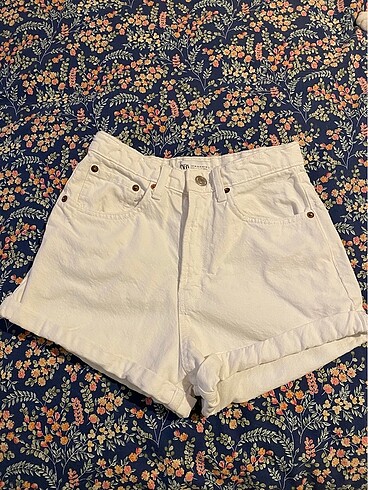 zara yüksek bel kot şort