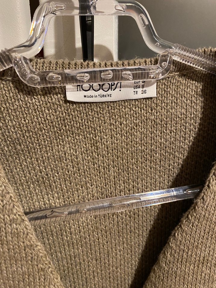 Düğmeli Bej Yün Kadın Ceket - Görsel 3