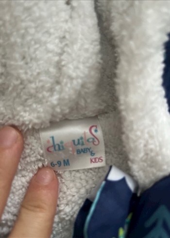 Koyu Mavi Bağlama Desenli Bebek Tulumu - Görsel 3