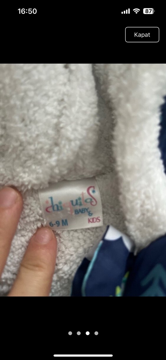 Koyu Mavi Bağlama Desenli Bebek Tulumu - Görsel 3