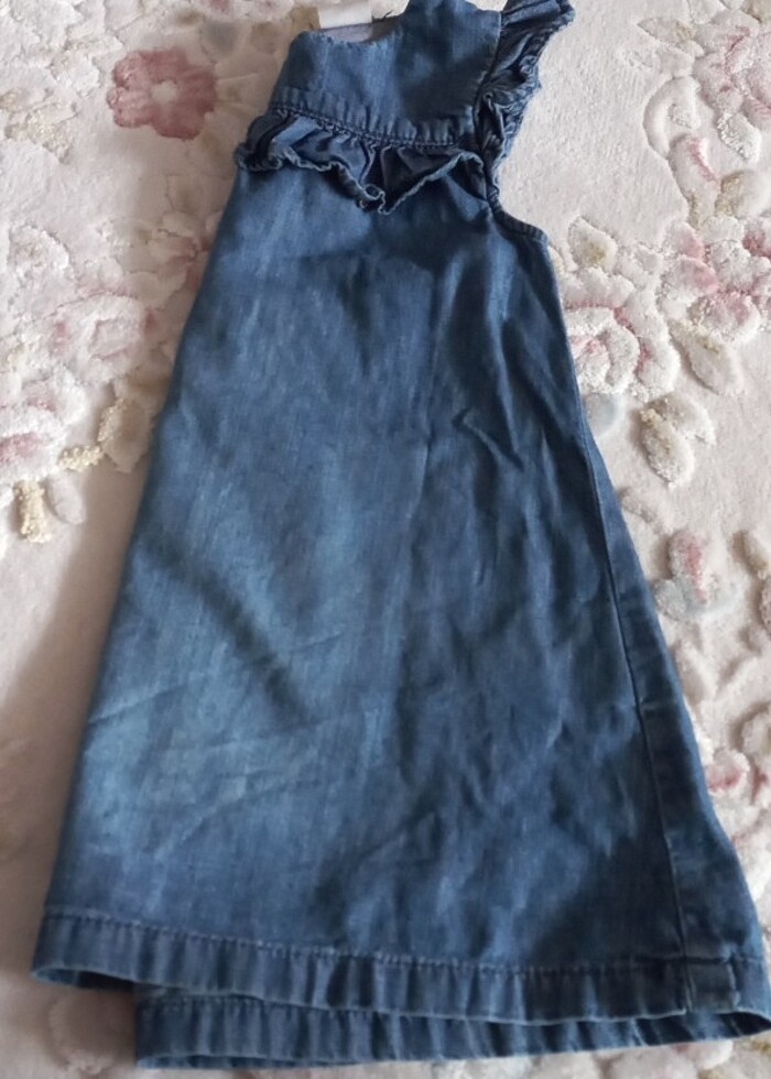 KIZ ÇOCUK ELBİSE KOT KUMAŞ - Görsel 2