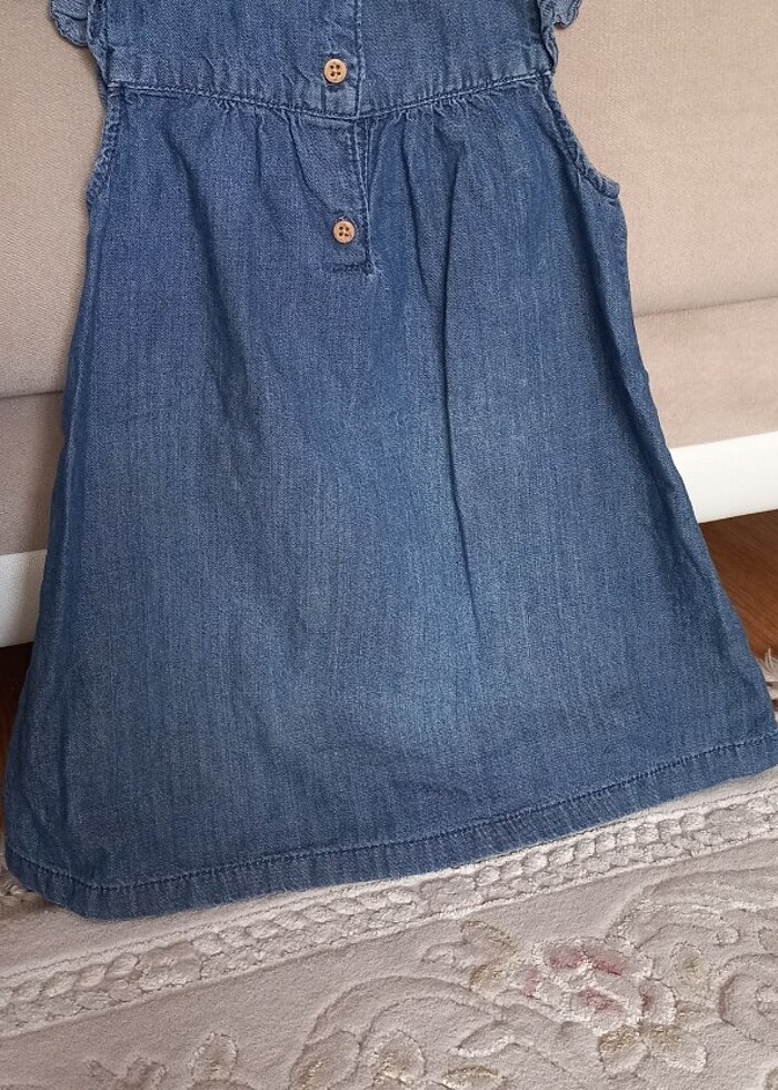 KIZ ÇOCUK ELBİSE KOT KUMAŞ - Görsel 4