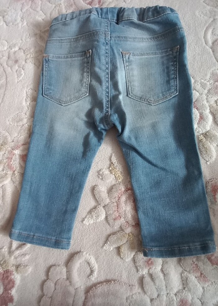 ZARA KIZ ÇOCUK KOT PANTOLON BELİ AYARLANABİLİR - Görsel 4