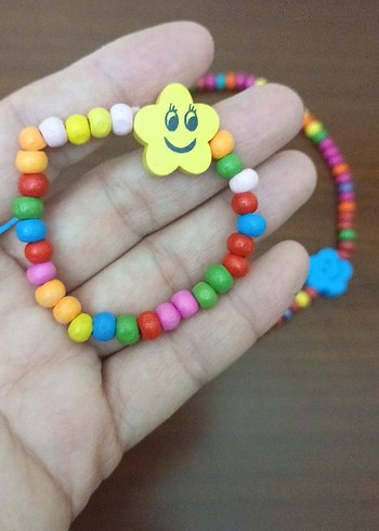 Renkli Boncuklu Çocuk Kolye ve Bileklik Seti 2 takım - Görsel 2