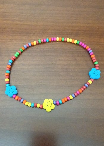 Renkli Boncuklu Çocuk Kolye ve Bileklik Seti 2 takım - Görsel 3