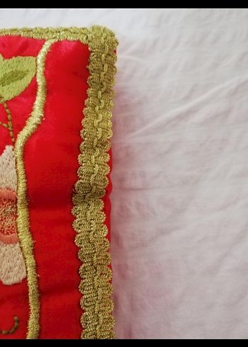 Nakışlı kırmızı takı yastığı - Görsel 3