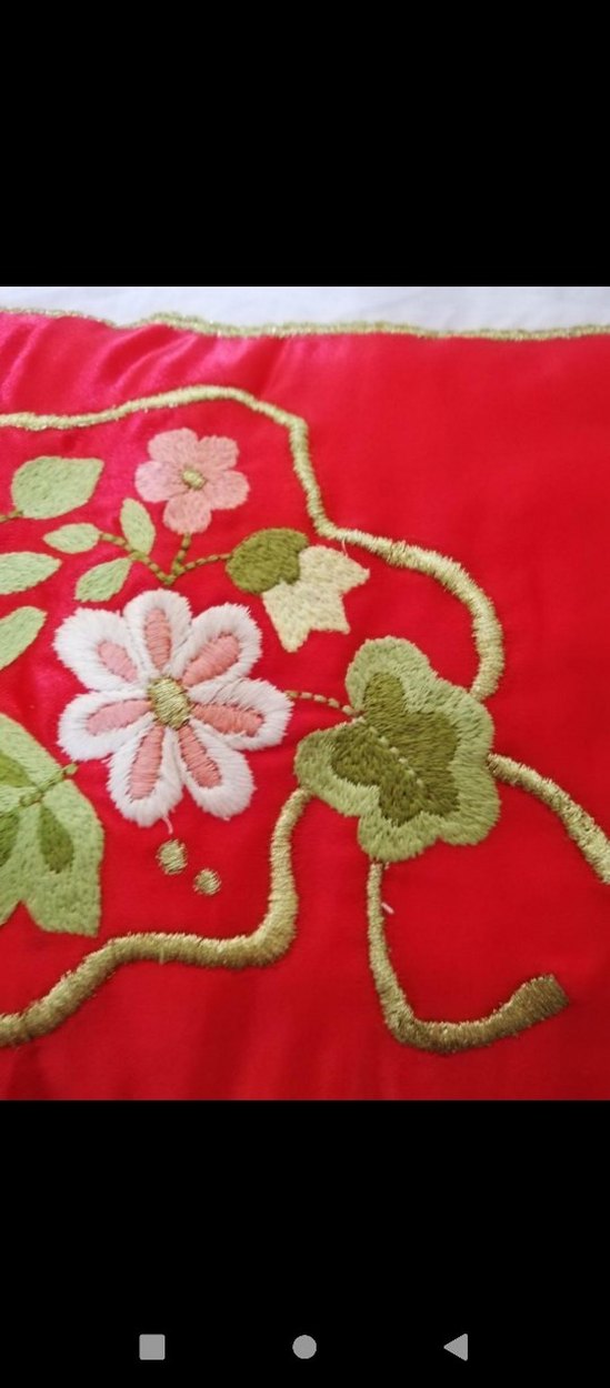 Nakışlı kırmızı takı yastığı - Görsel 2