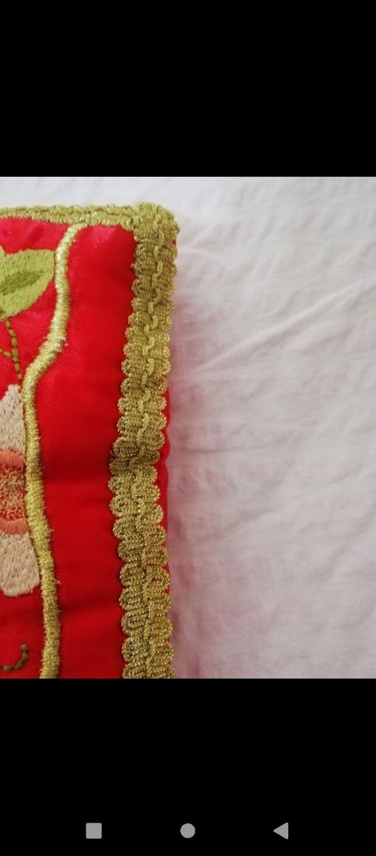 Nakışlı kırmızı takı yastığı - Görsel 3