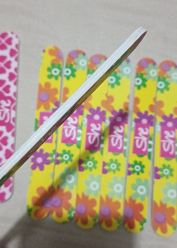 Renkli Çiçek ve Kalp Desenli Tırnak Törpüleri - Görsel 4