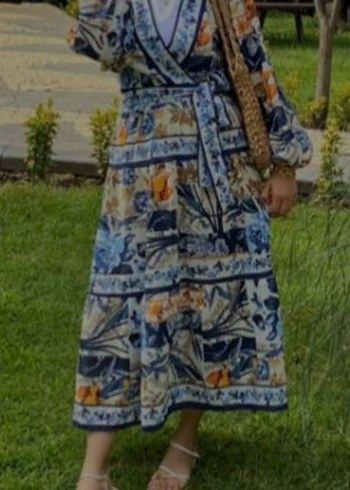 Çiçek Desenli Uzun Bohem Elbise - Görsel 4