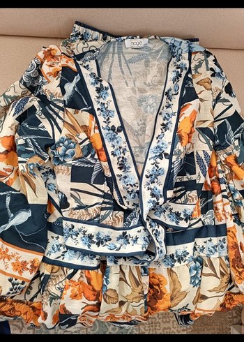 Çiçek Desenli Uzun Bohem Elbise - Görsel 2