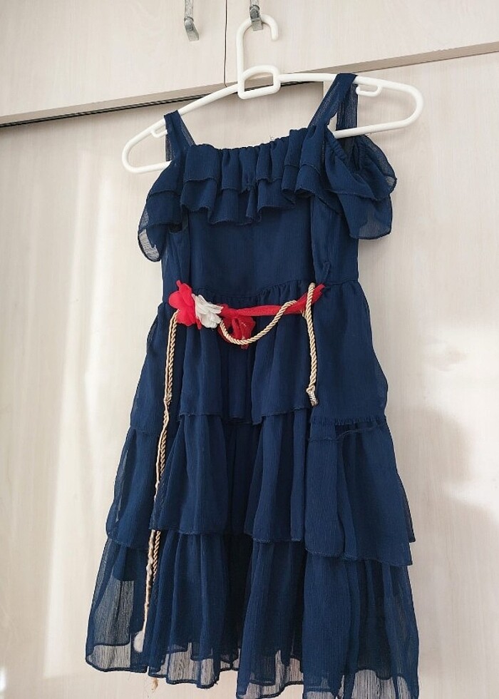 Şifon kız çocuk elbise - Görsel 2