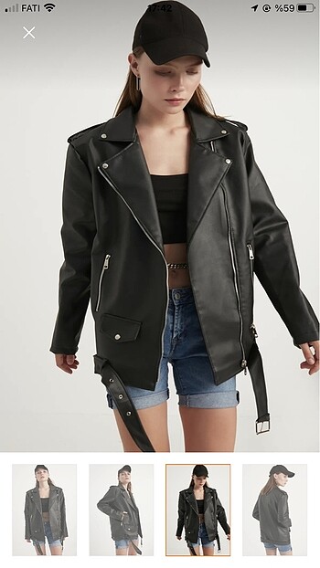 Kadın oversize biker ceket