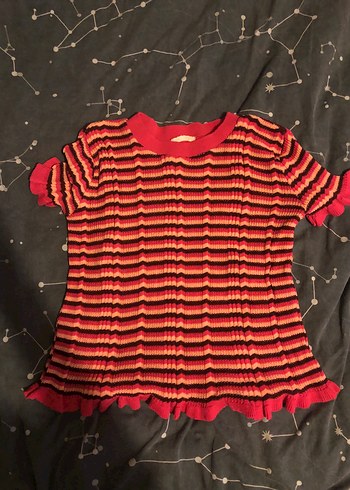 Kırmızı Örgü Kadın Kazak - Görsel 3