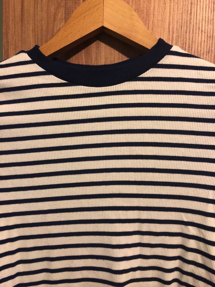 Uzun Kollu Çizgili Kadın Tişört - Görsel 2