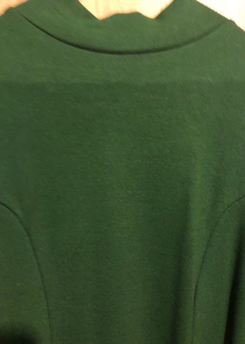 Yeşil Kemerli Midi Triko Elbise - Görsel 3